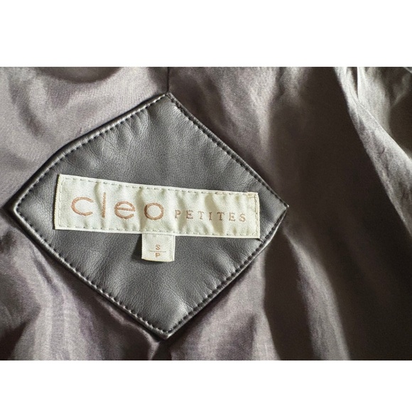 Cleo Petites Black Faux Leather Moto Jacket with Zipper Pockets (S/P) - Picture 13 of 15